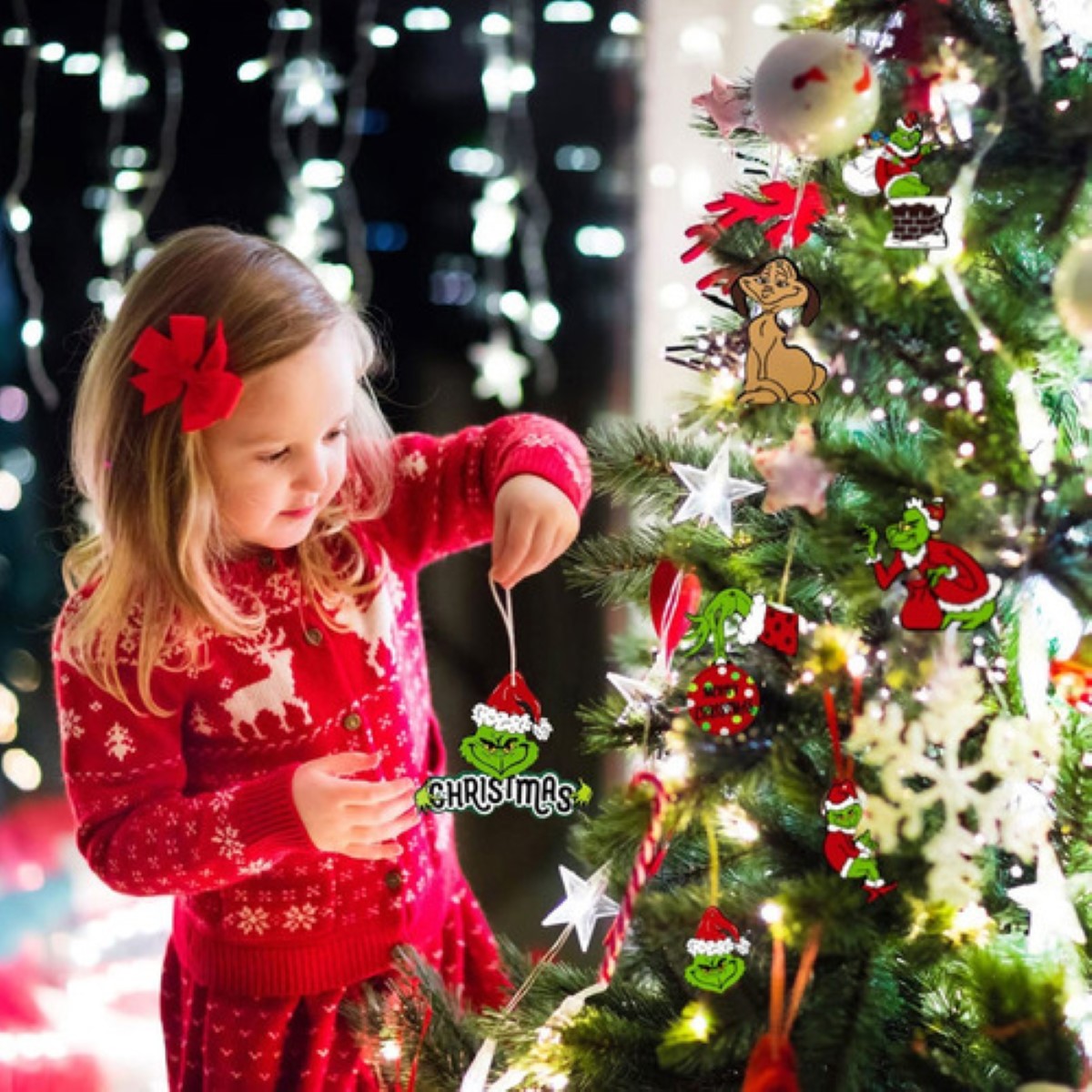 24 Grinch Muñecos Colgantes Arbol Navidad Adornos  grinch