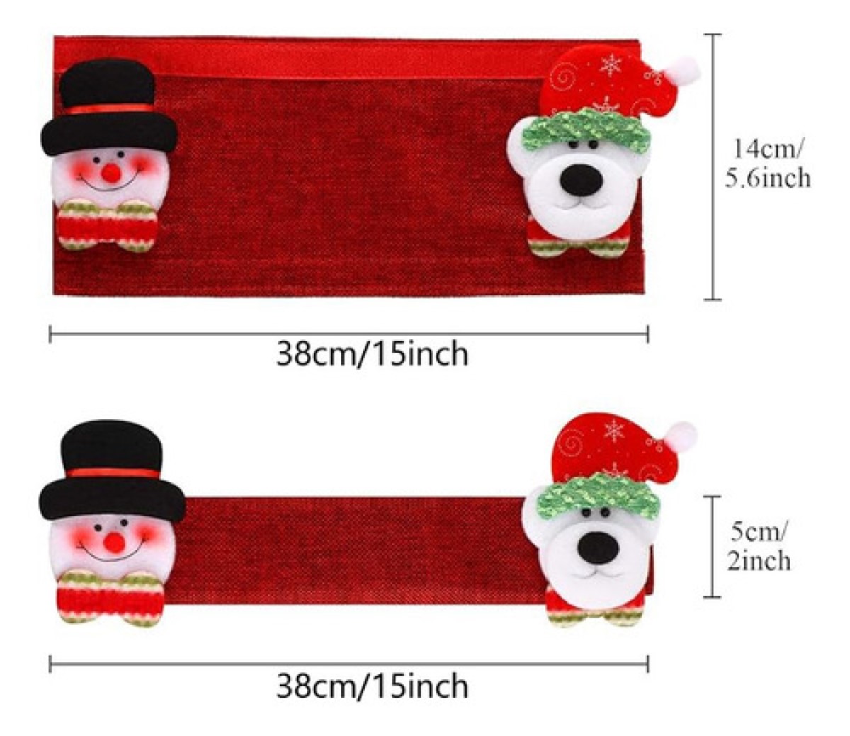 Cubiertas Para Manijas De Puerta Refrigerador Navidad 4 Pcs ROJO
