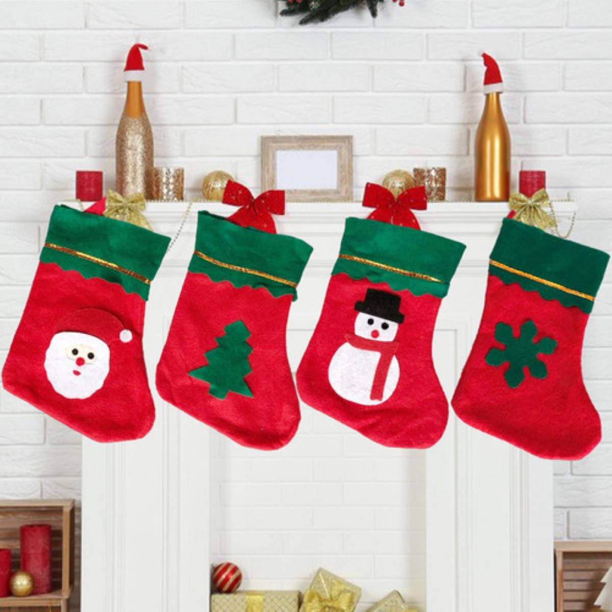 Botas Navideñas Mini Decoración Adorno Dulcero Navidad 12pcs ROJAS