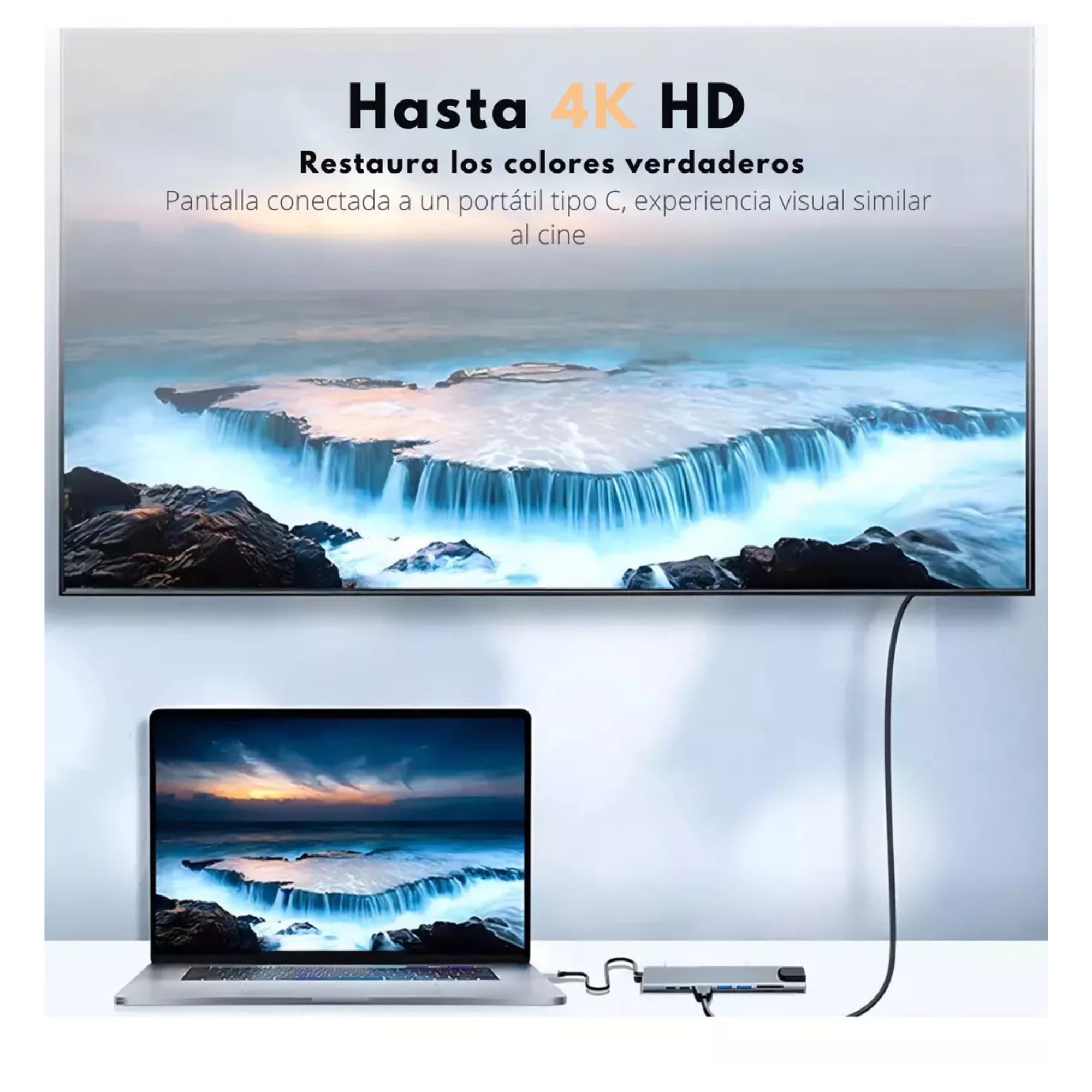 Hub Usb-c 8 En 1 Adaptadortipo C Ethernet Hdmi Usb Sd Rj45