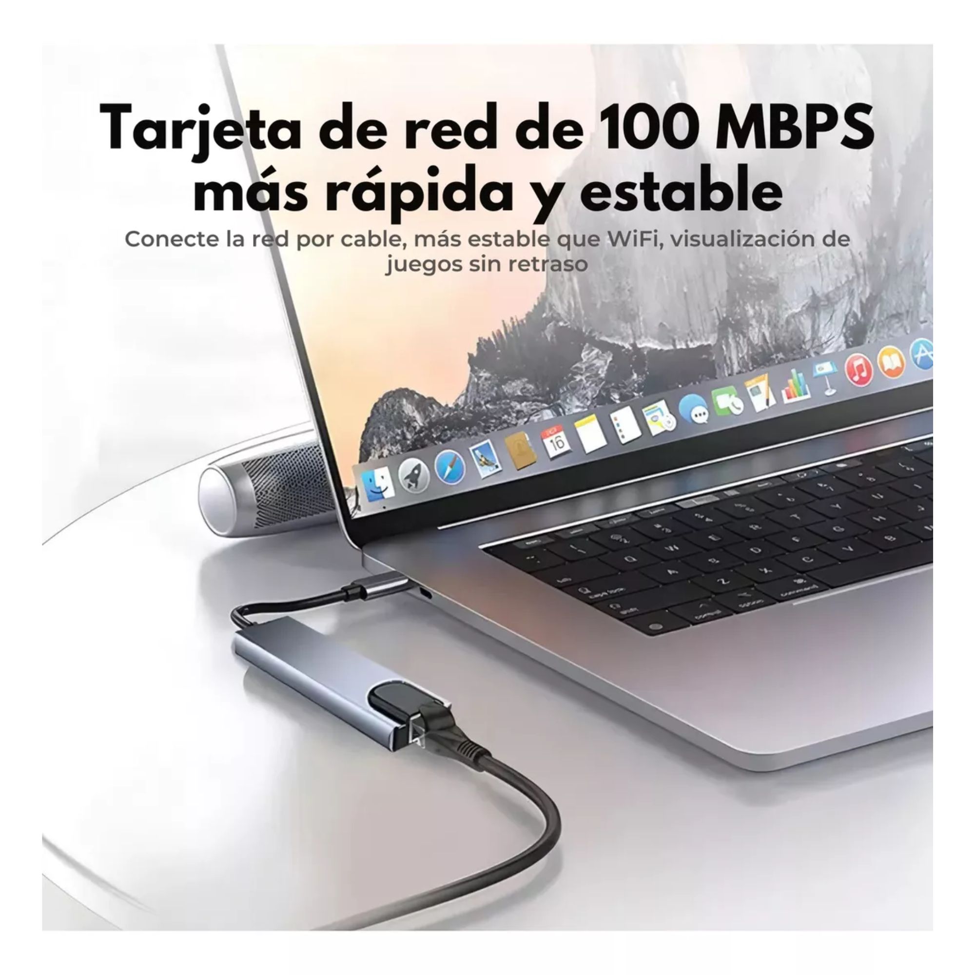 Hub Usb-c 8 En 1 Adaptadortipo C Ethernet Hdmi Usb Sd Rj45