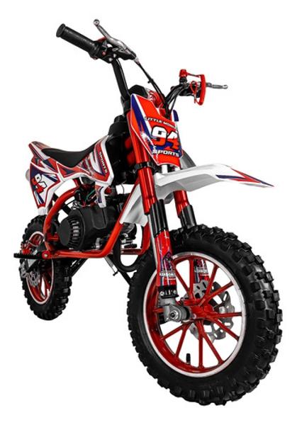Moto Cross Pocket Montable Niños Motor Gasolina 45km/h Roja Little Monkey