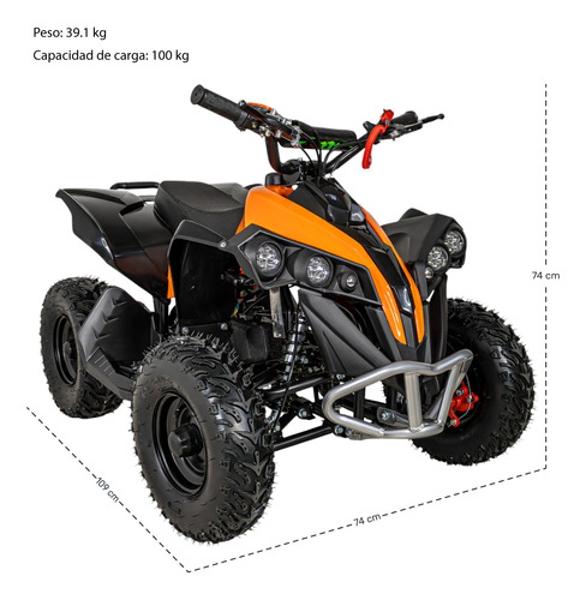Cuatrimoto Motor A Gasolina 49cc Niños Montable Atv 45km/h Naranja Little Monkey
