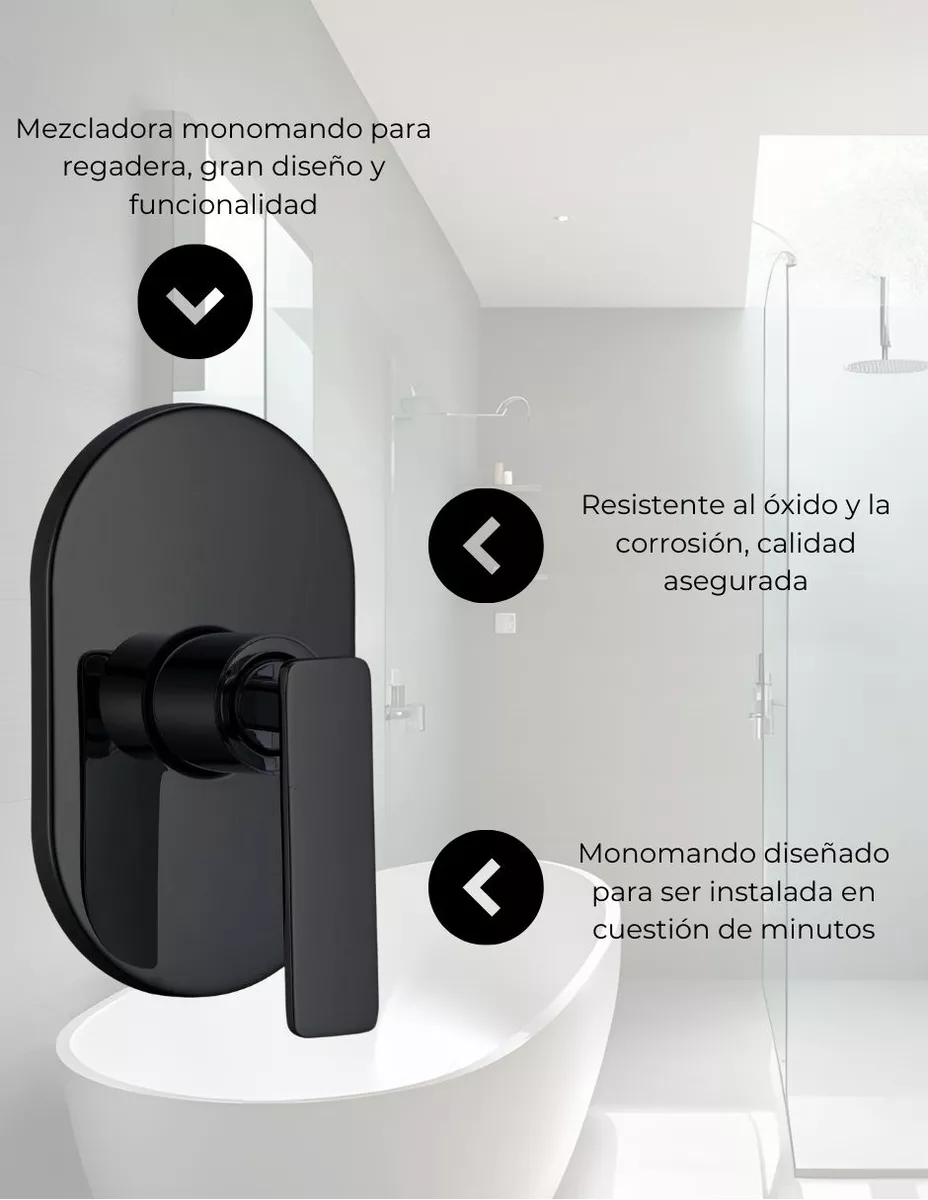 Mezcladora Monomando Para Regadera, Llave De Agua, Latón, Ovalada, Gran Diseño