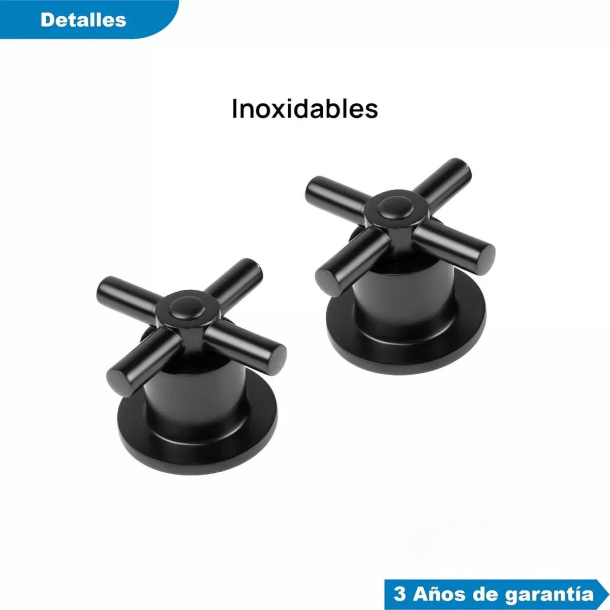 Manerales Para Regadera Tipo Cruceta Con Chapeton, Negro Mate