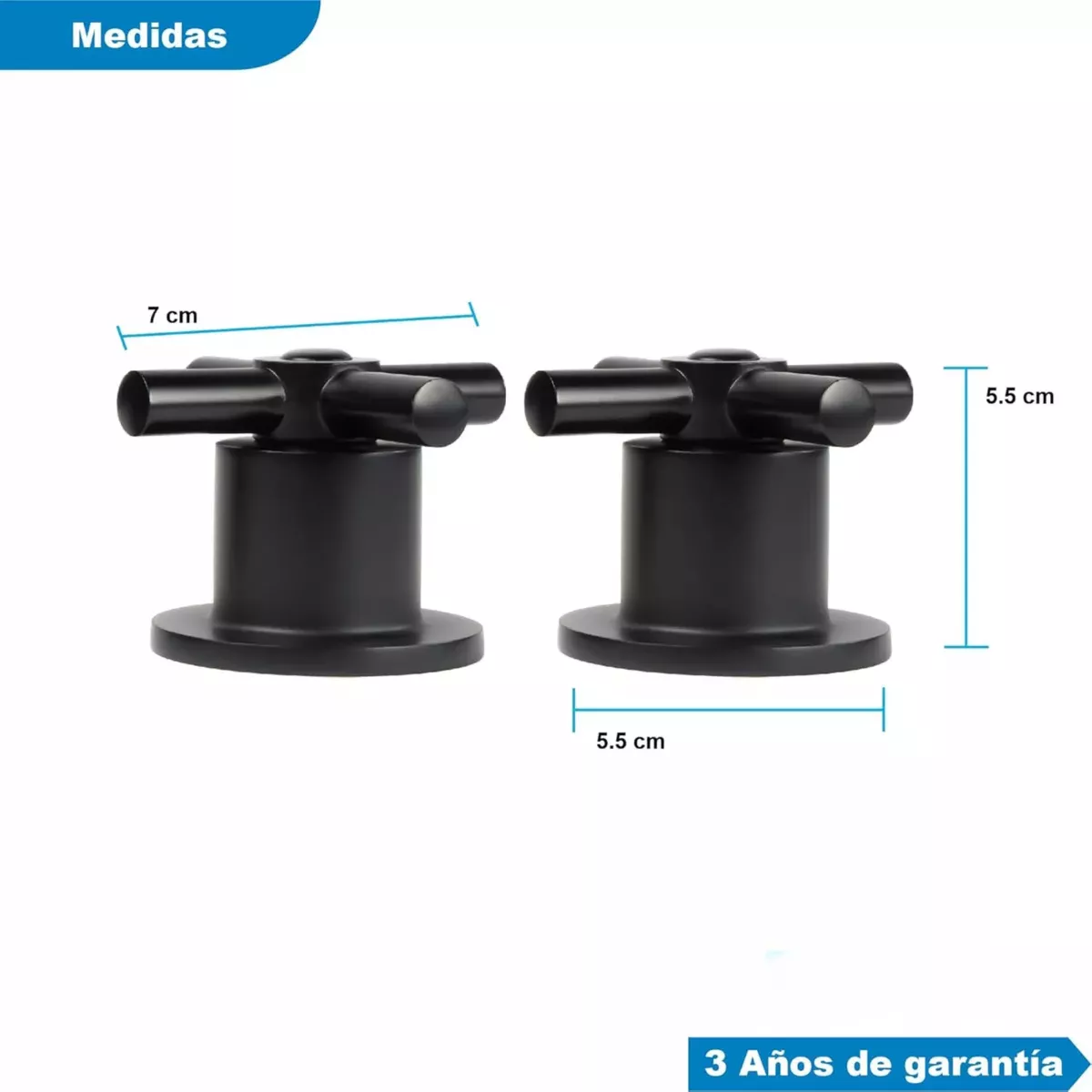 Manerales Para Regadera Tipo Cruceta Con Chapeton, Negro Mate
