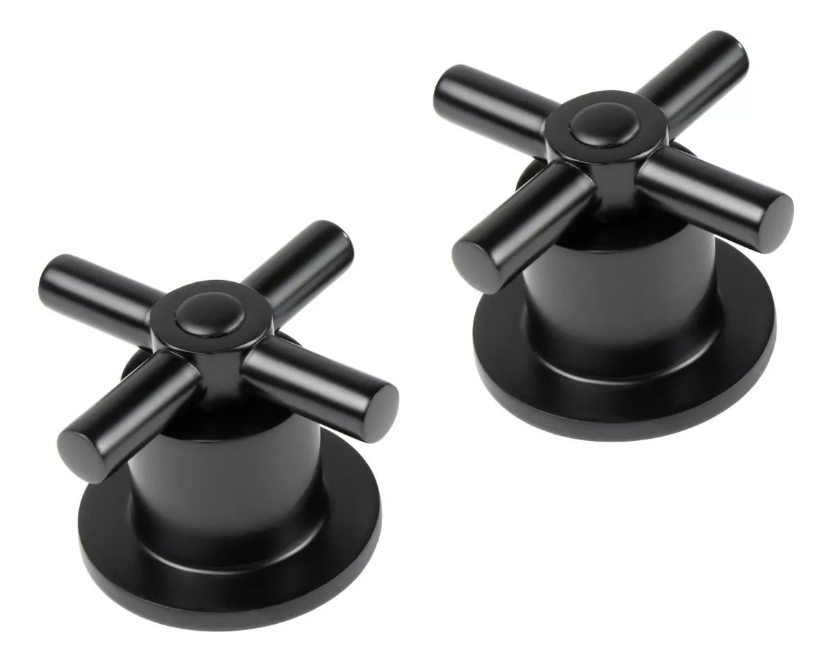 Manerales Para Regadera Tipo Cruceta Con Chapeton, Negro Mate