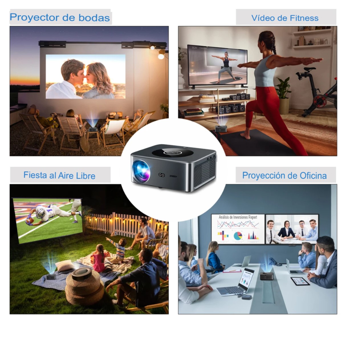 Proyector 25000 lúmenes Android 4K LED WiFi6 Bluetooth Video Cine casa video música touch Android