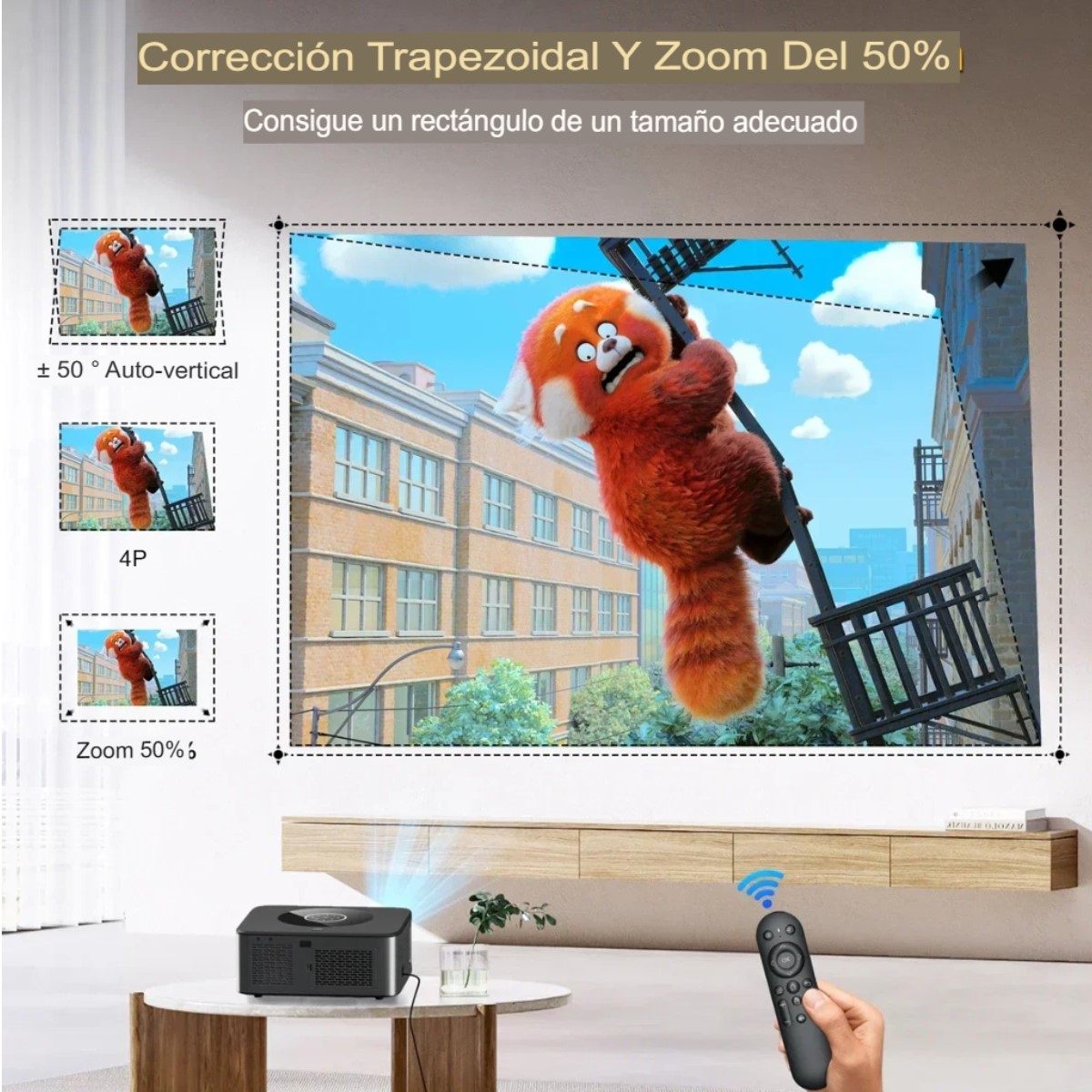 Proyector 25000 lúmenes Android 4K LED WiFi6 Bluetooth Video Cine casa video música touch Android
