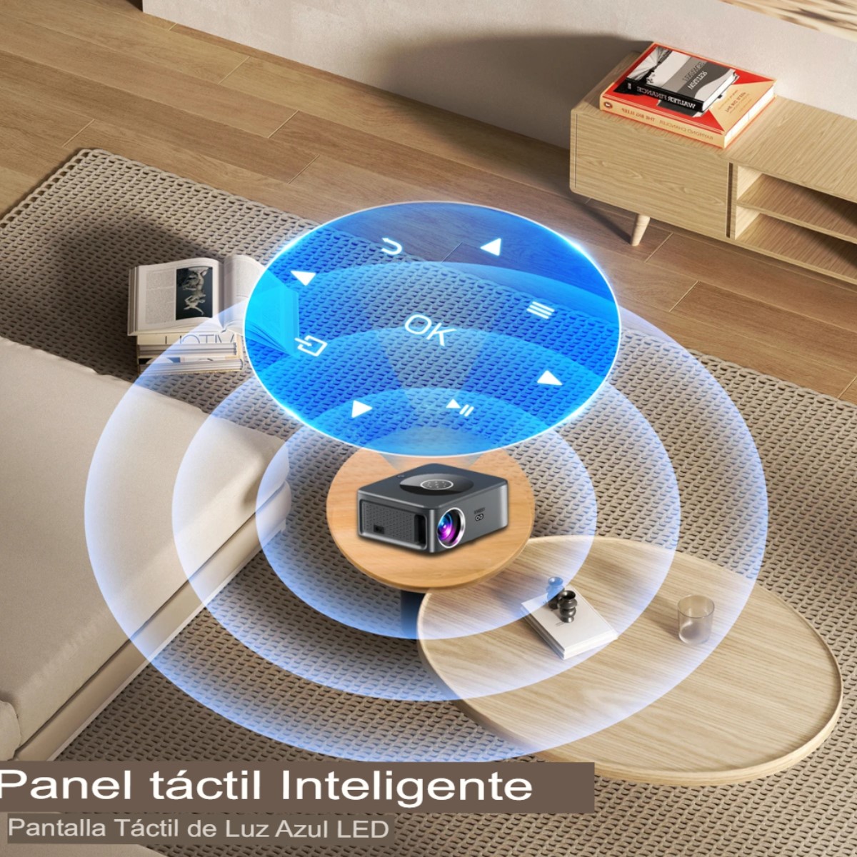 Proyector 25000 lúmenes Android 4K LED WiFi6 Bluetooth Video Cine casa video música touch Android
