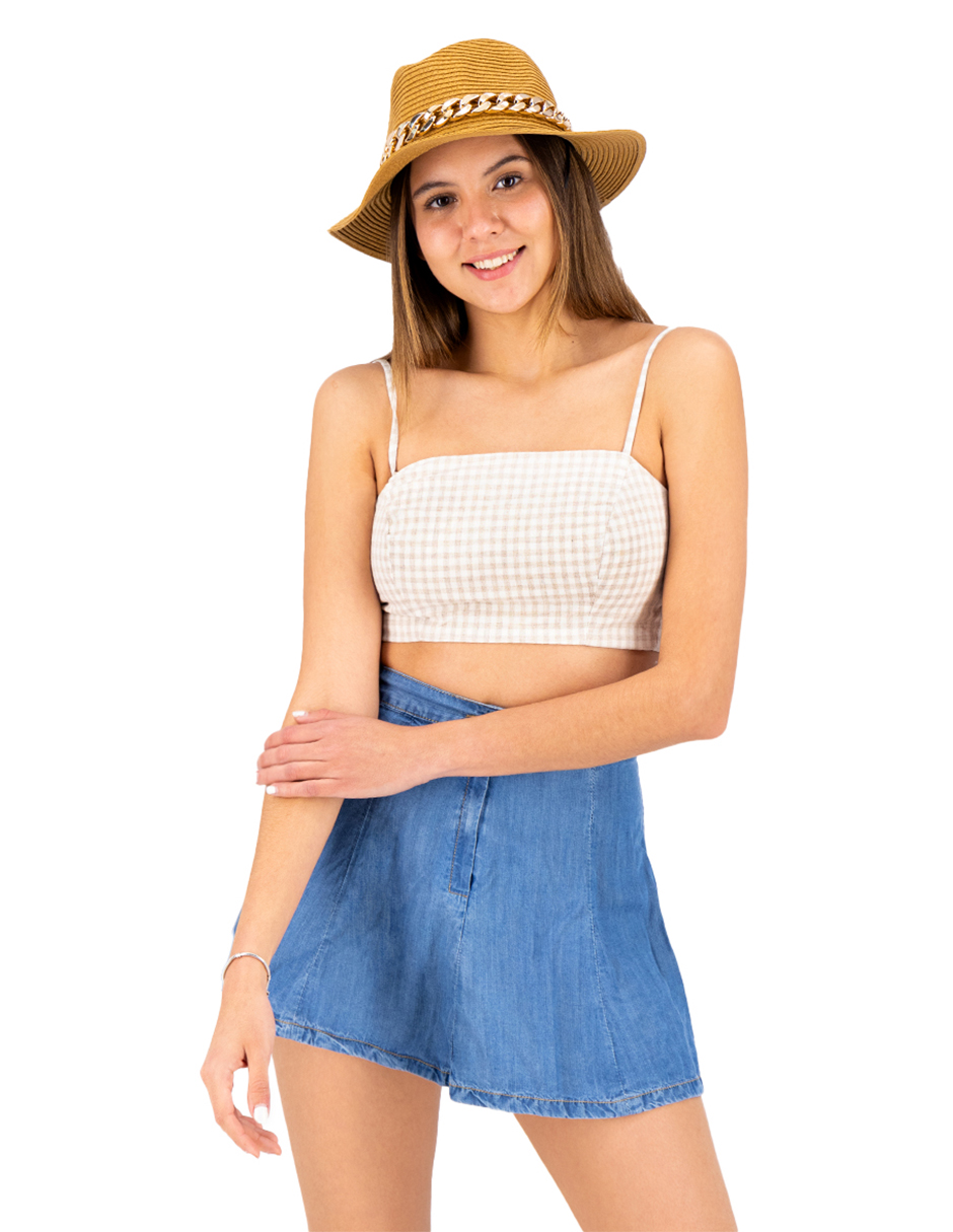 Sombrero Fedora Camel Detalle de Cadena 