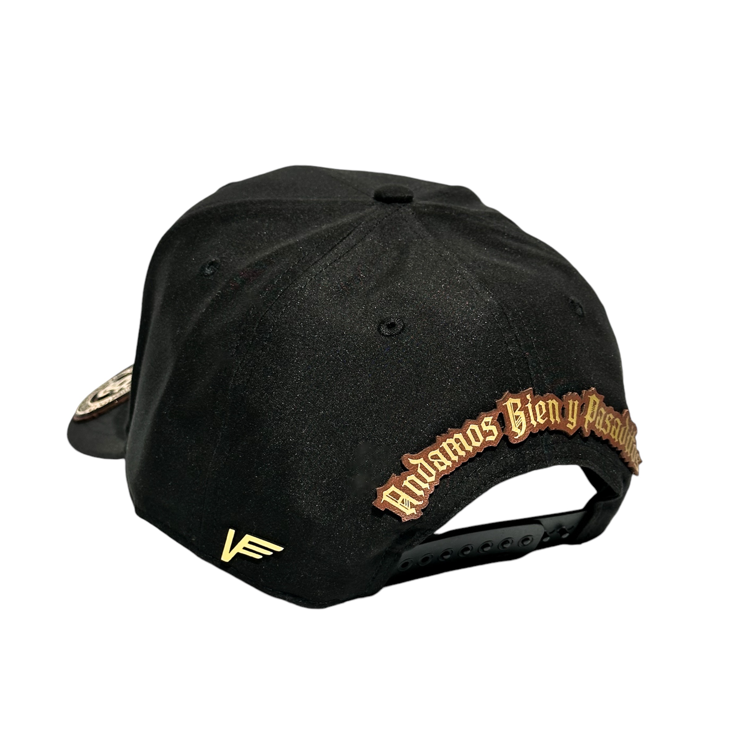 VAGO Style 1% Gorra Artesanal Negra Ajustable Visera Curva