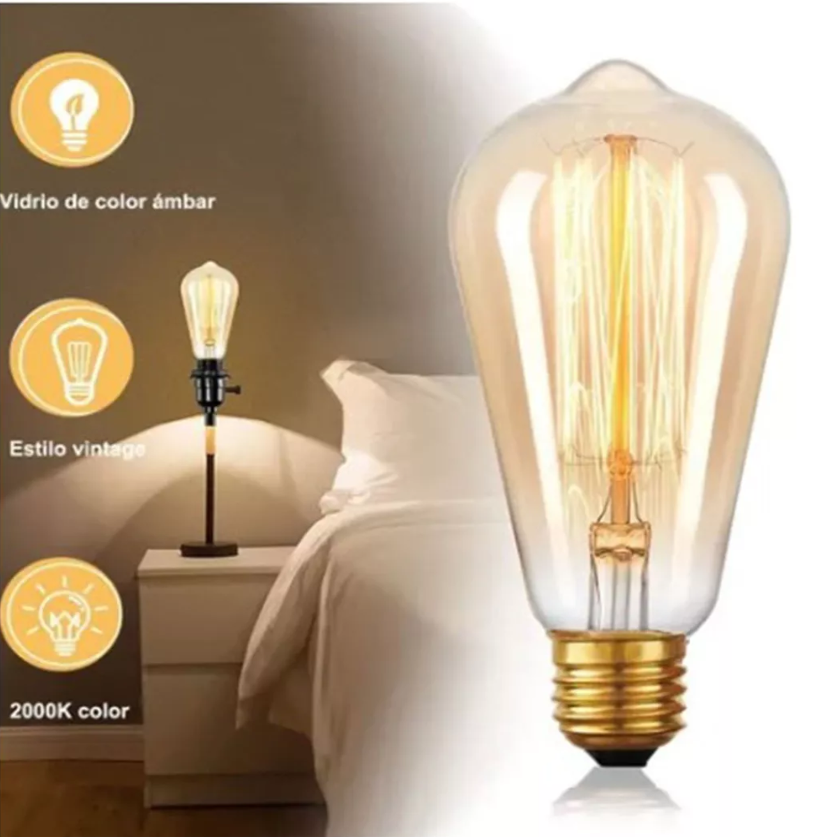 Foco Led Bulbo color cálida 40W 127V 2700K 240lm 6 unidades