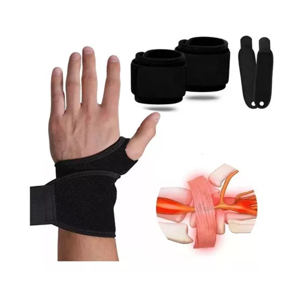 Par Para Pesas Muñequera Gym Muñequeras Deportivas Negro