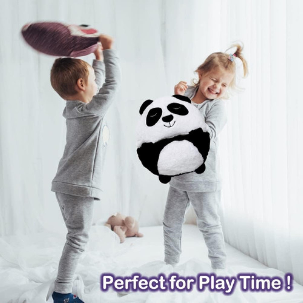 Saco De Dormir Con Almohada Para Niños 2 En 1 Oso blanco negro