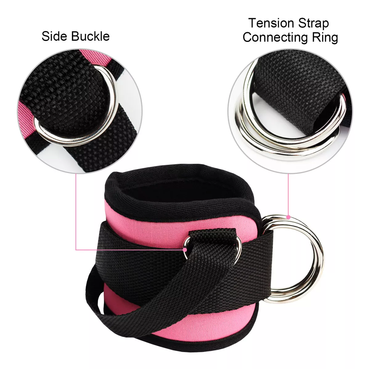 2pcs Grilletes Para Tobillo Con Talonera Gym Correa Color Negro