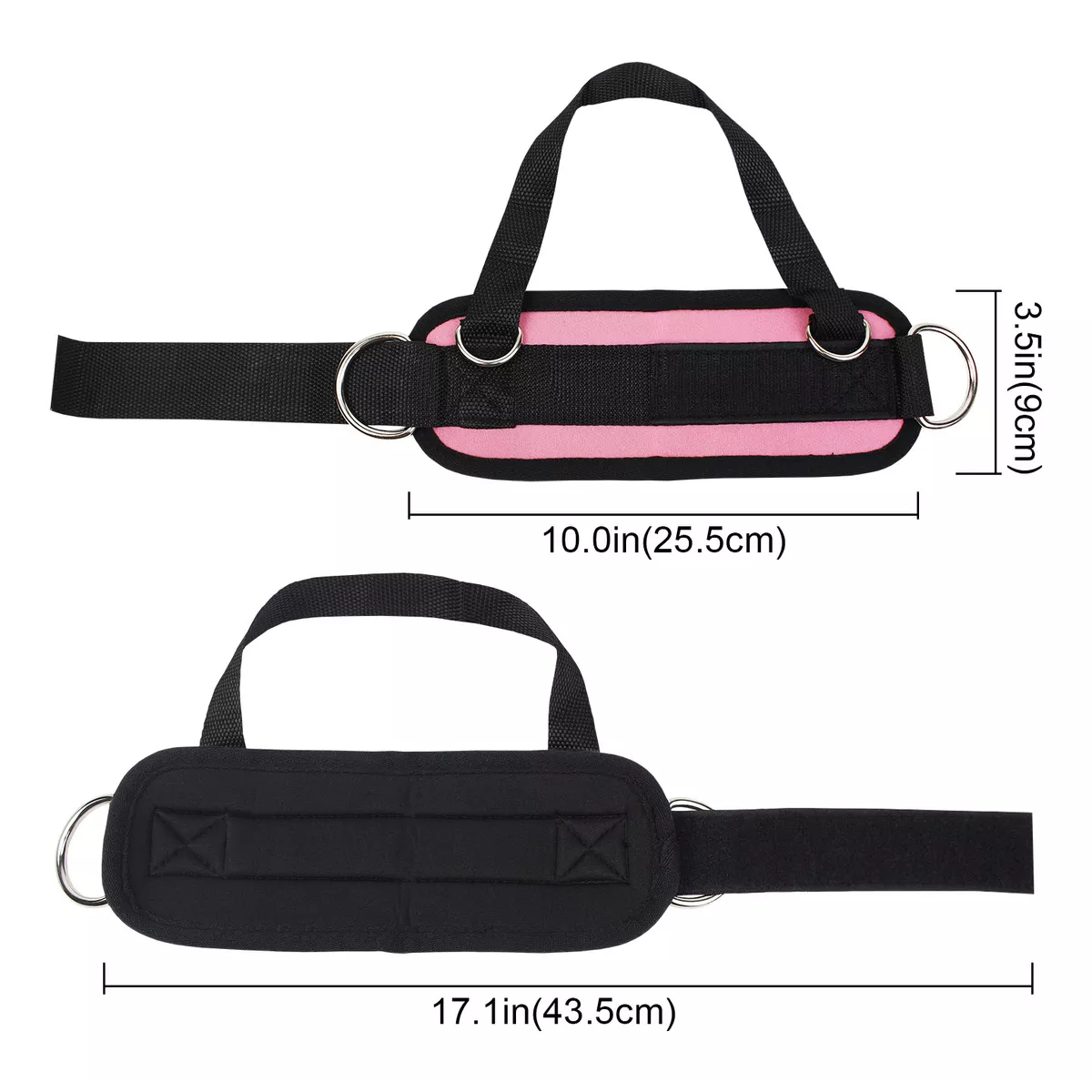 2pcs Grilletes Para Tobillo Con Talonera Gym Correa Color Negro