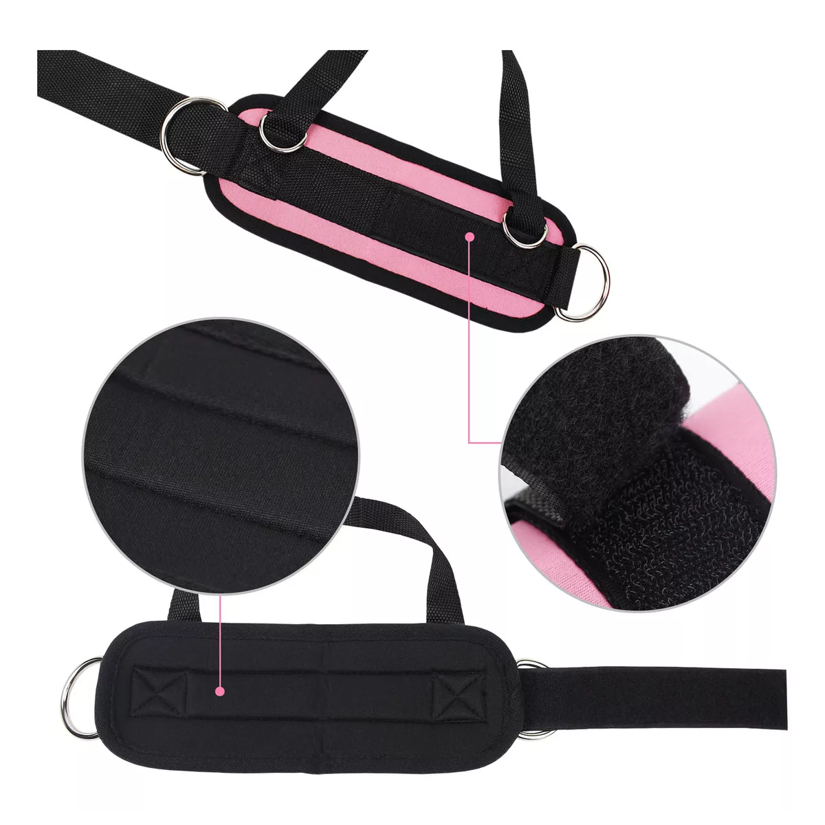 2pcs Grilletes Para Tobillo Con Talonera Gym Correa Color Negro