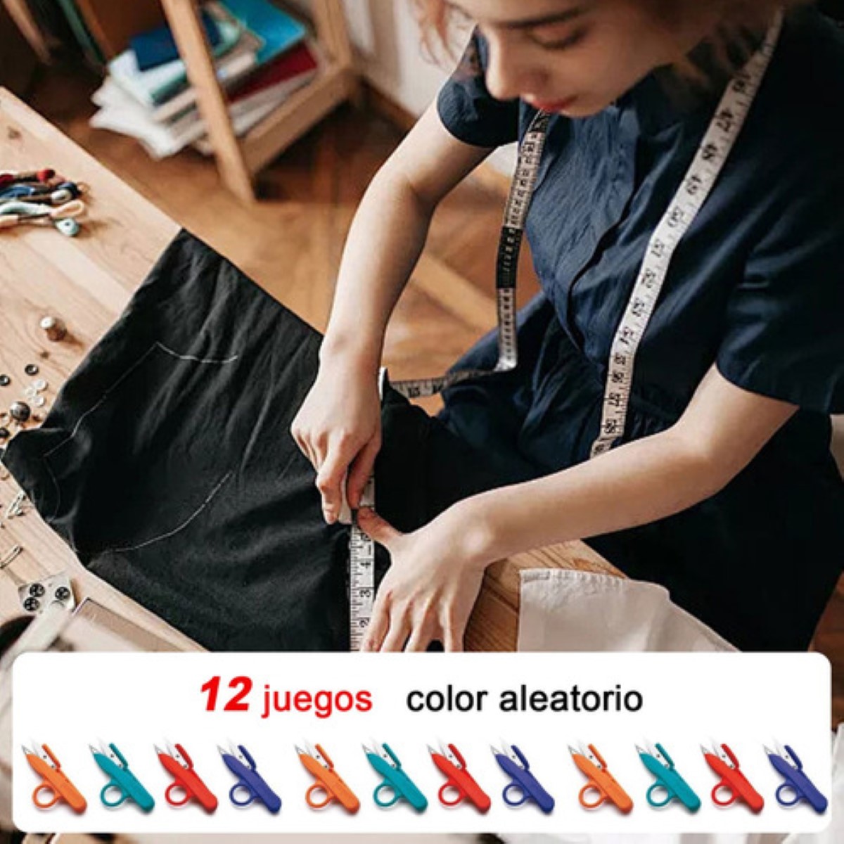 12 Tijeras Desebradores Acero Bordado Costura Cortador Hilo COLORES