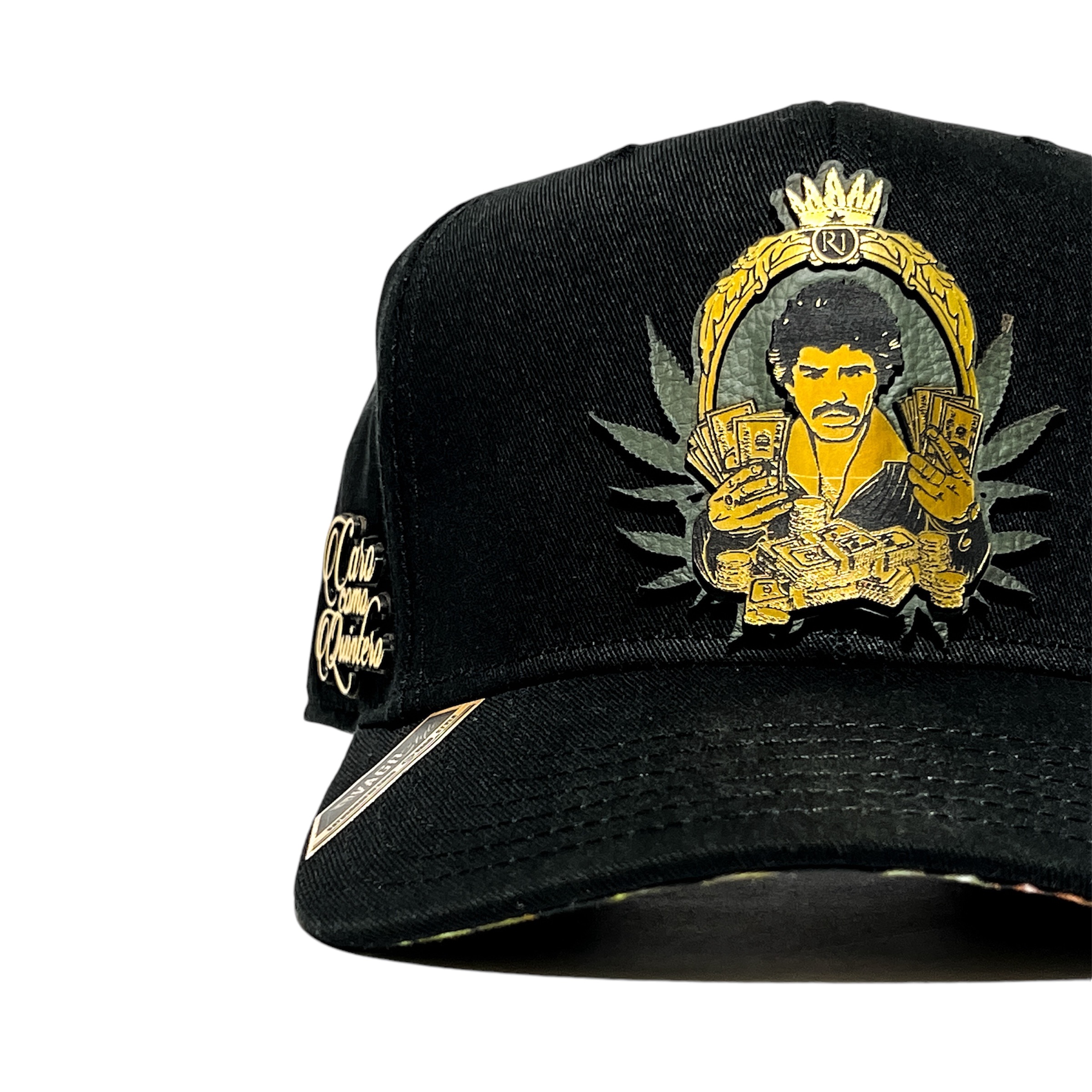 VAGO Style CARO COMO QUINTERO Gorra Negra Visera Curva Artesanal