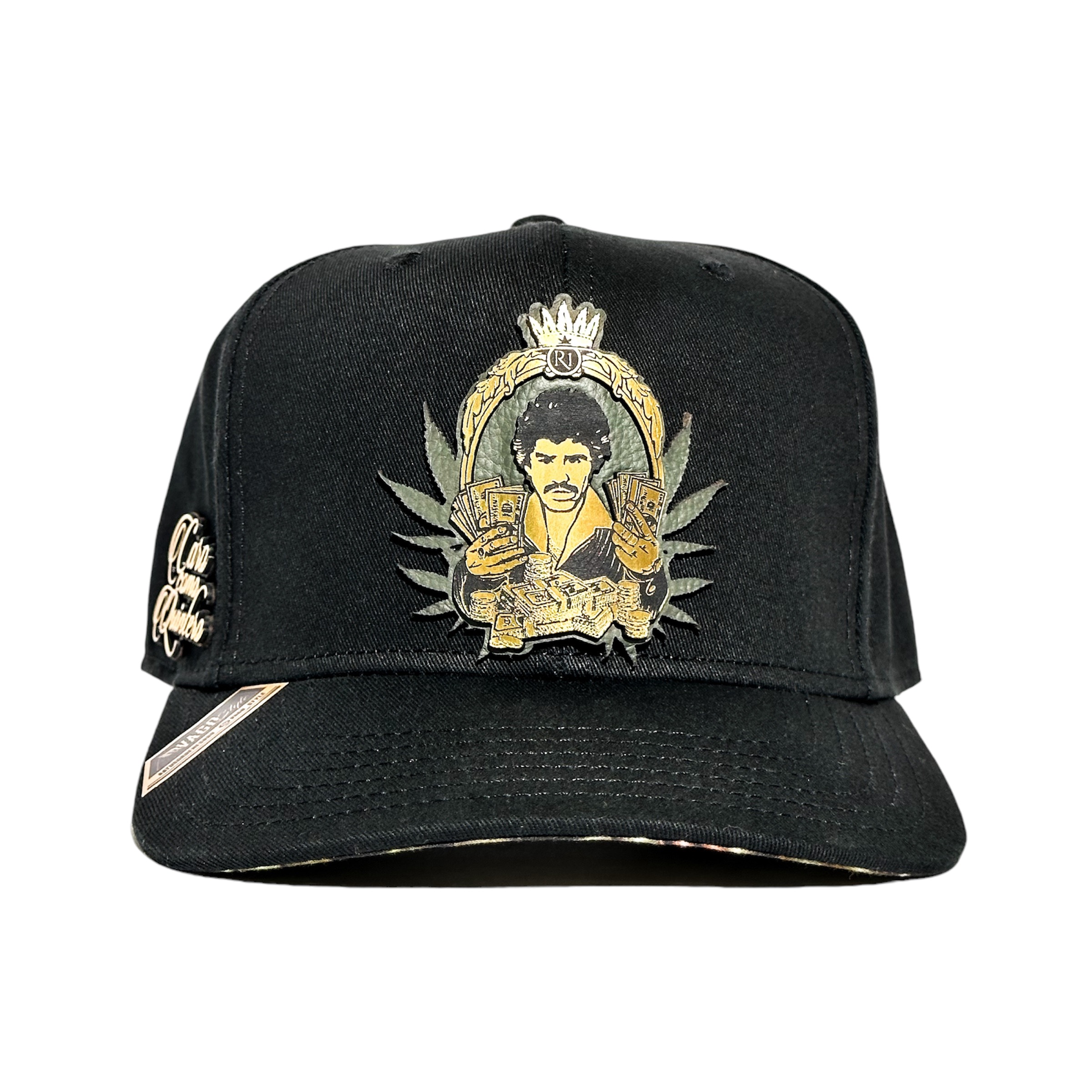 VAGO Style CARO COMO QUINTERO Gorra Negra Visera Curva Artesanal