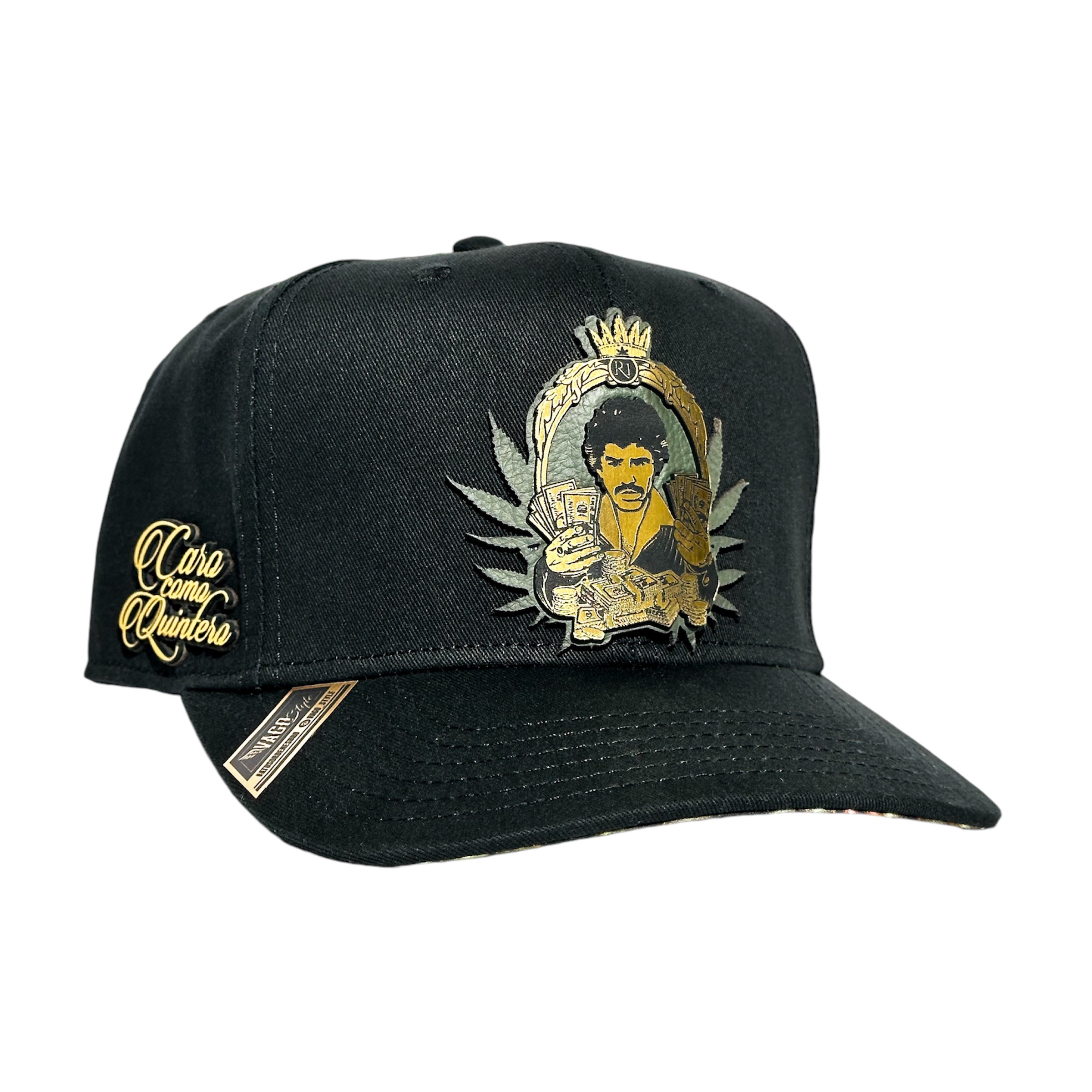 VAGO Style CARO COMO QUINTERO Gorra Negra Visera Curva Artesanal