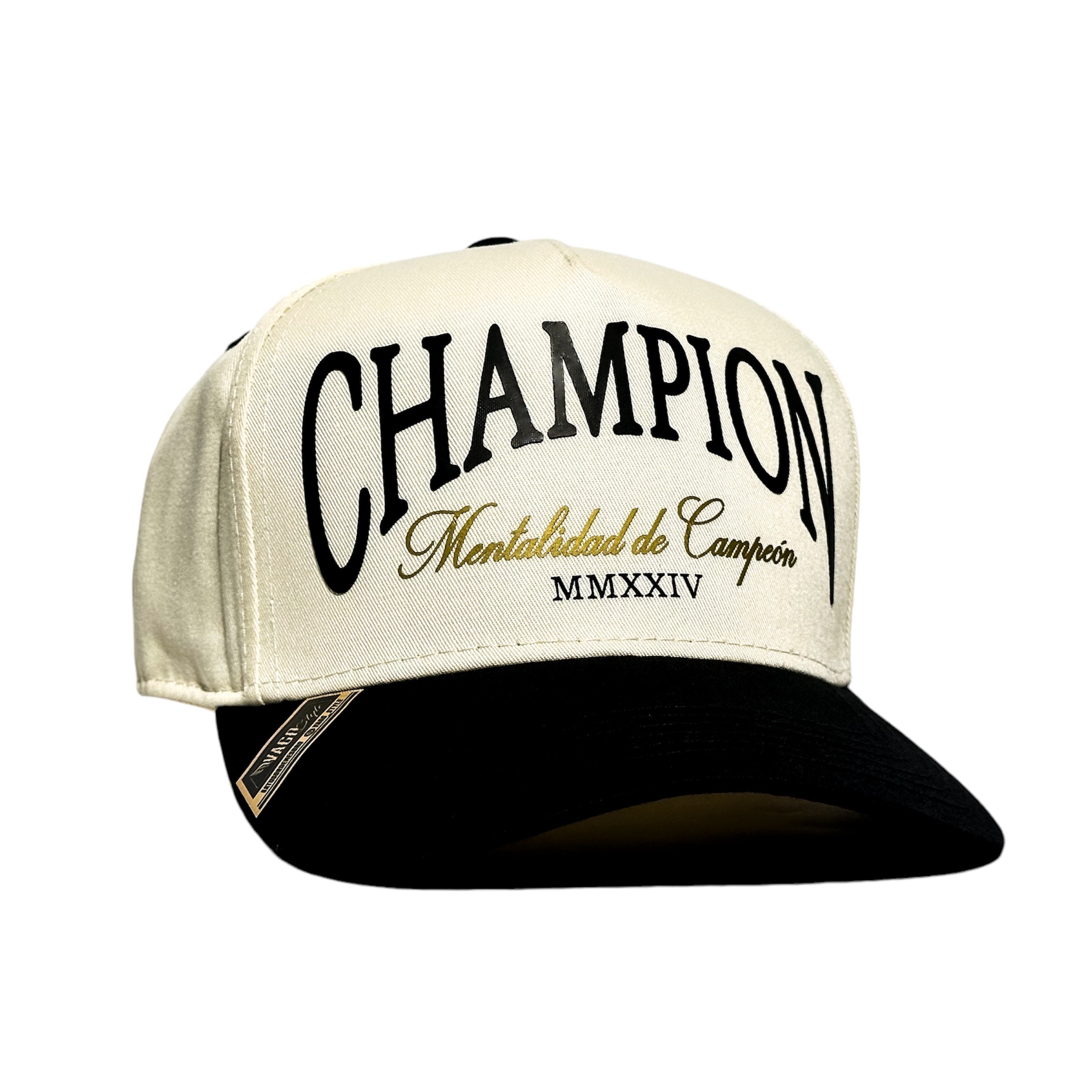 VAGO Style CHAMPION Gorra Artesanal Marfil Visera Curva