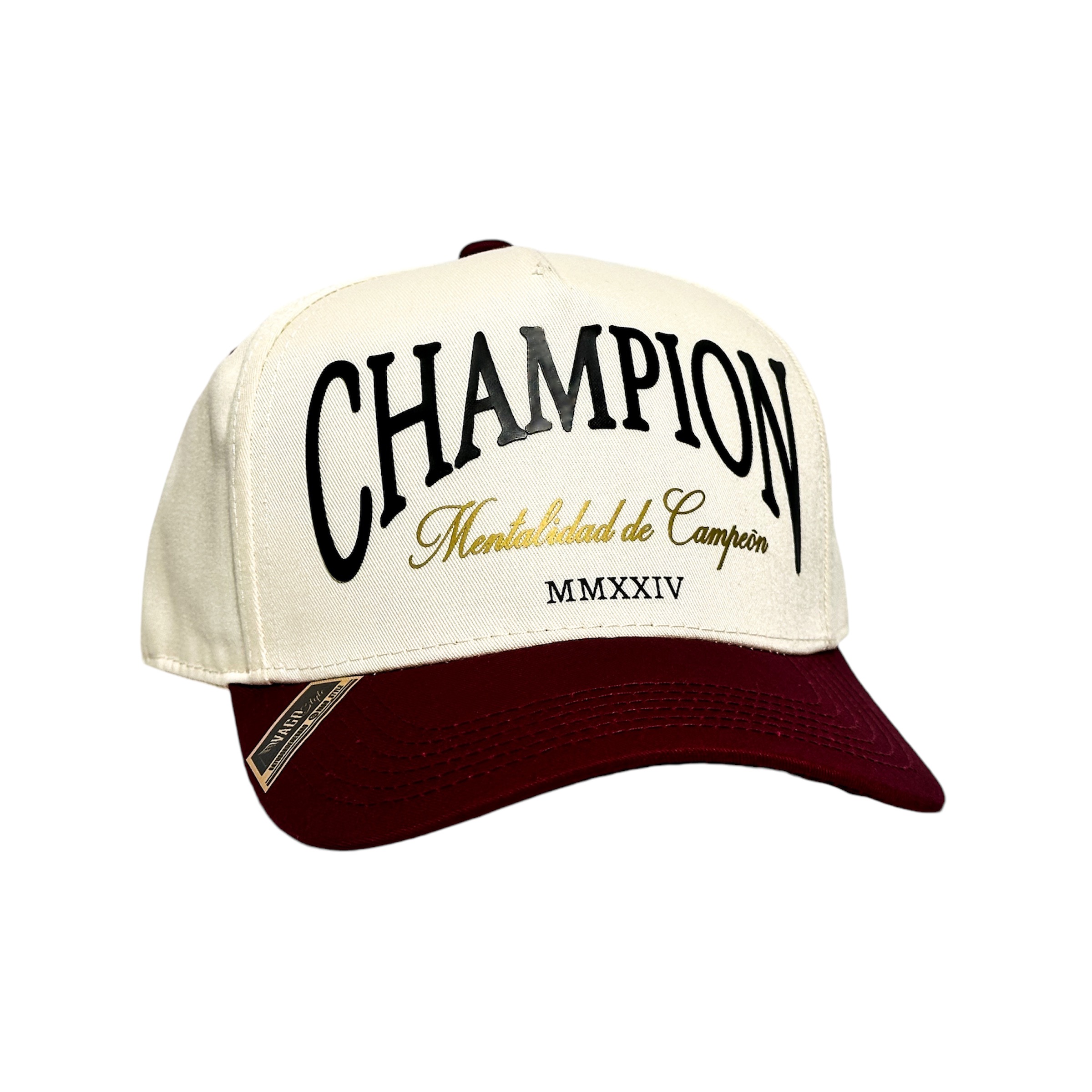 VAGO Style CHAMPION Gorra Artesanal Visera Curva Tinta