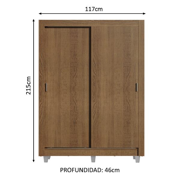 Ropero Closet Madesa Dallas 2 Puertas Con Pies MM 05