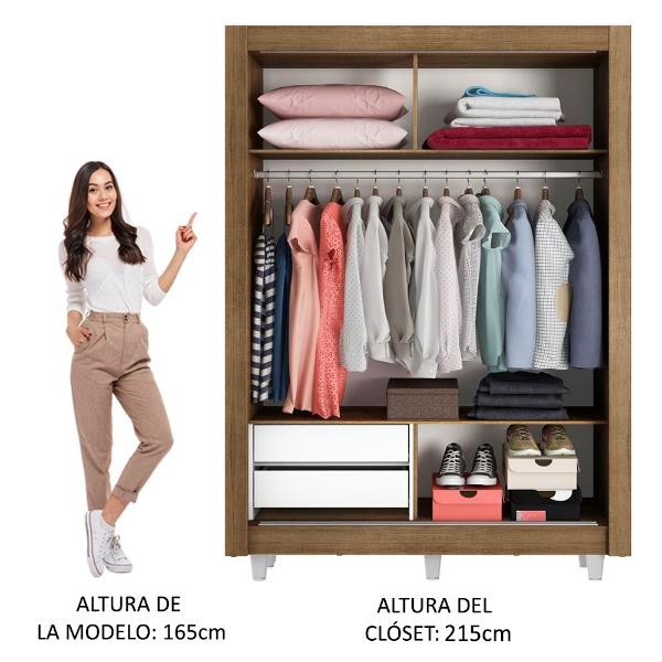 Ropero Closet Madesa Dallas 2 Puertas Con Pies MM 05