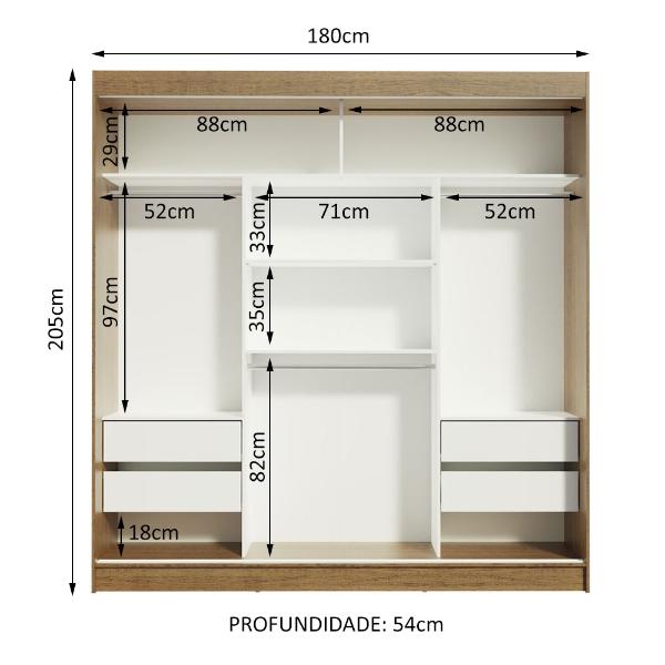 Ropero Closet Madesa 3 Puertas 1 Espejo MN 03