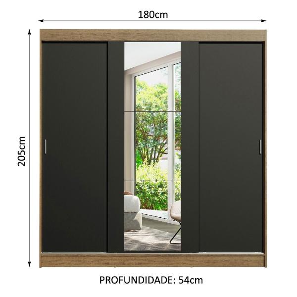 Ropero Closet Madesa 3 Puertas 1 Espejo MN 03
