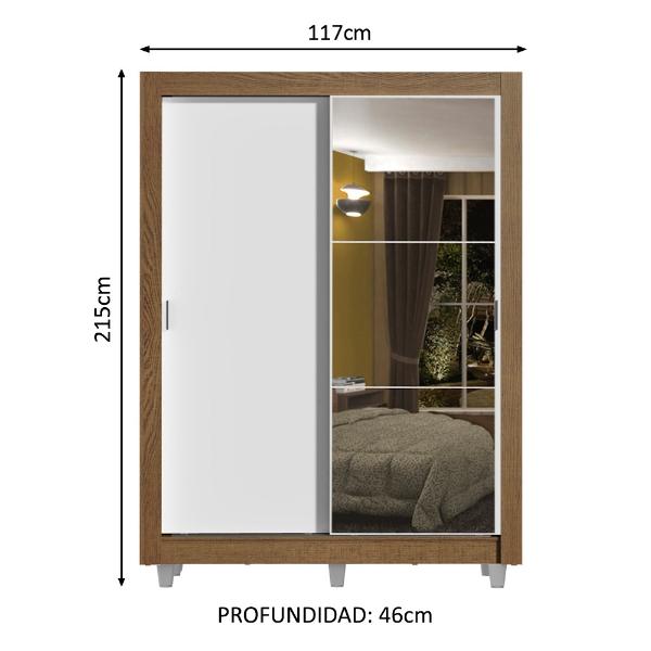 Ropero Closet Madesa Dallas Plus 1 Espejo con Pies MB 07
