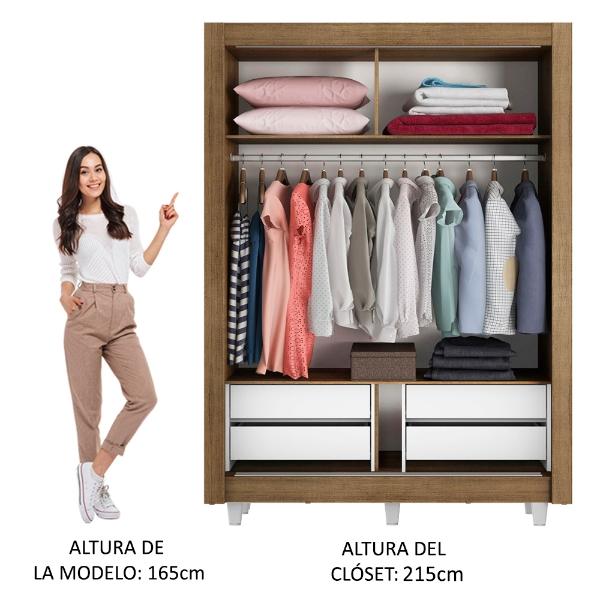Ropero Closet Madesa Dallas Plus 1 Espejo con Pies MB 07