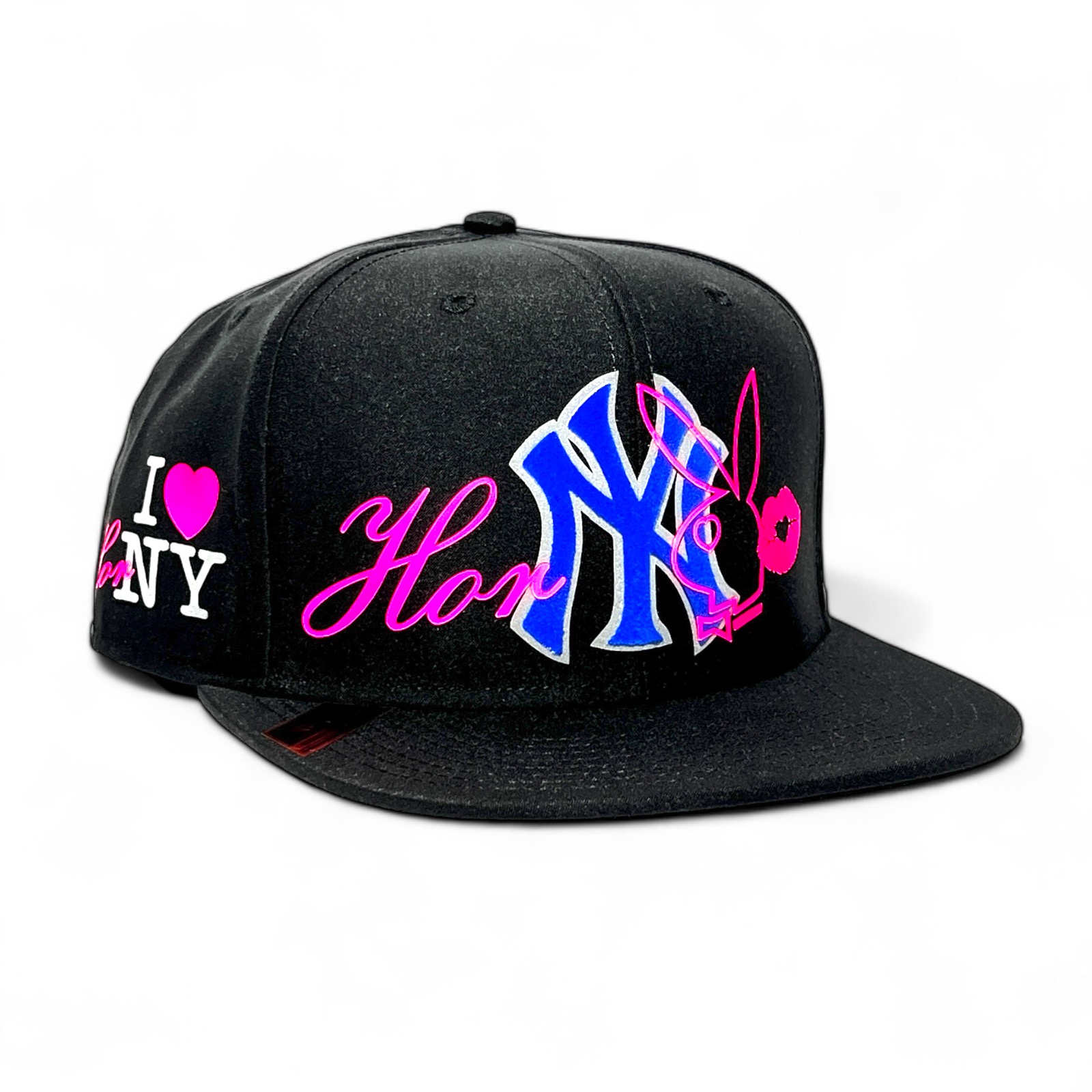VAGO Style HORNY Gorra Artesanal Negra Visera Plana
