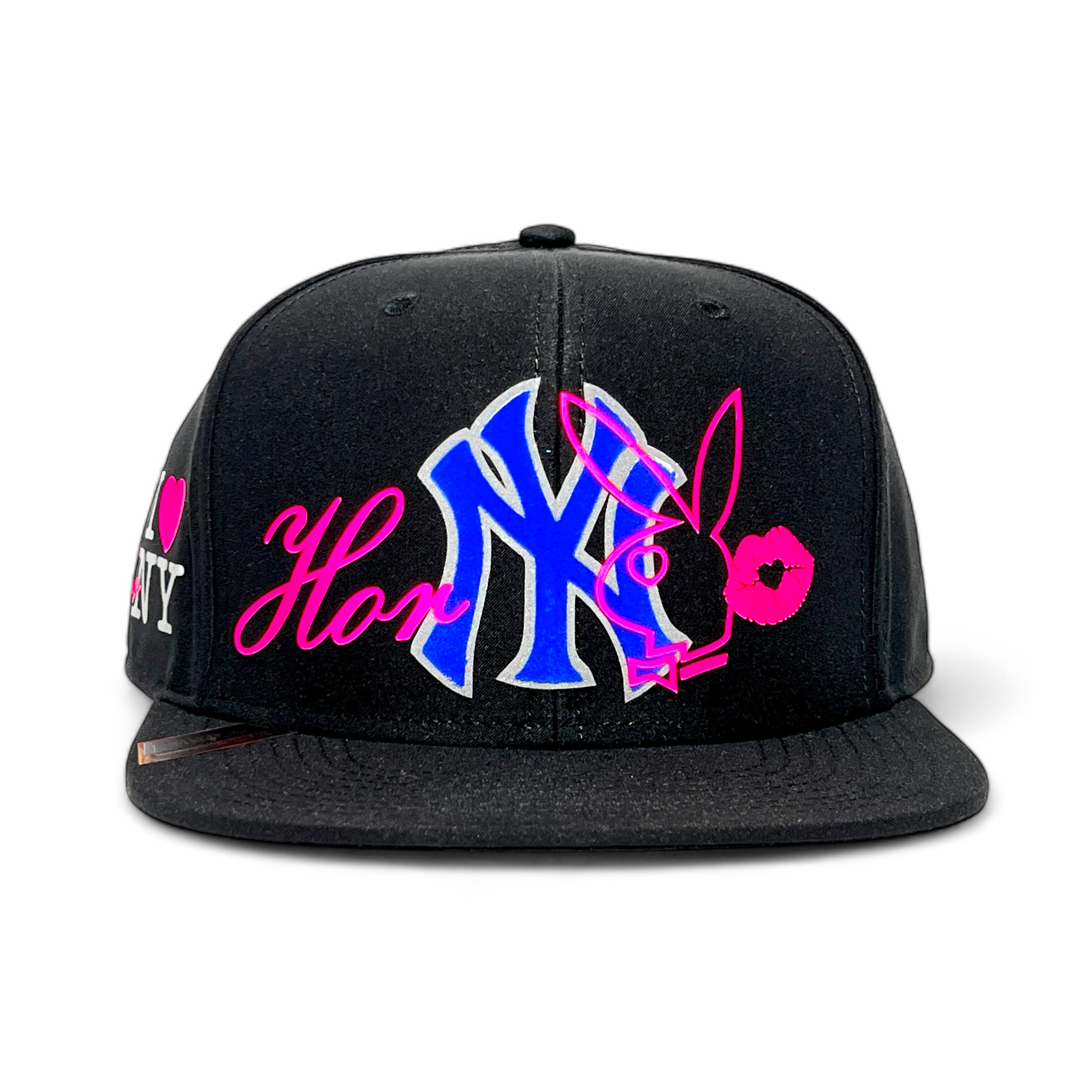 VAGO Style HORNY Gorra Artesanal Negra Visera Plana