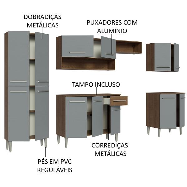 Cocina Integral Completa Modular Madesa Emilly 293cm MG 01