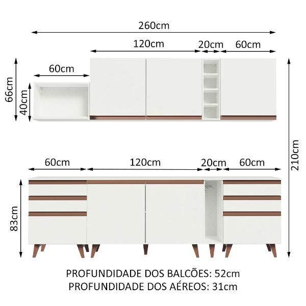 Cocina Integral Completa Modular Madesa Reims 260cm BB 06