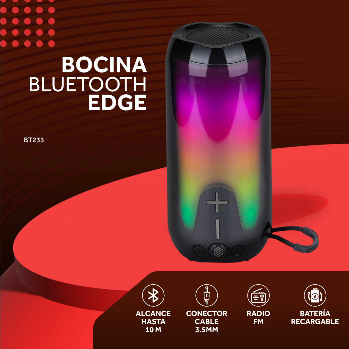 Select Sound Bocina Portátil Edge Bluetooth TWS Radio FM BT233