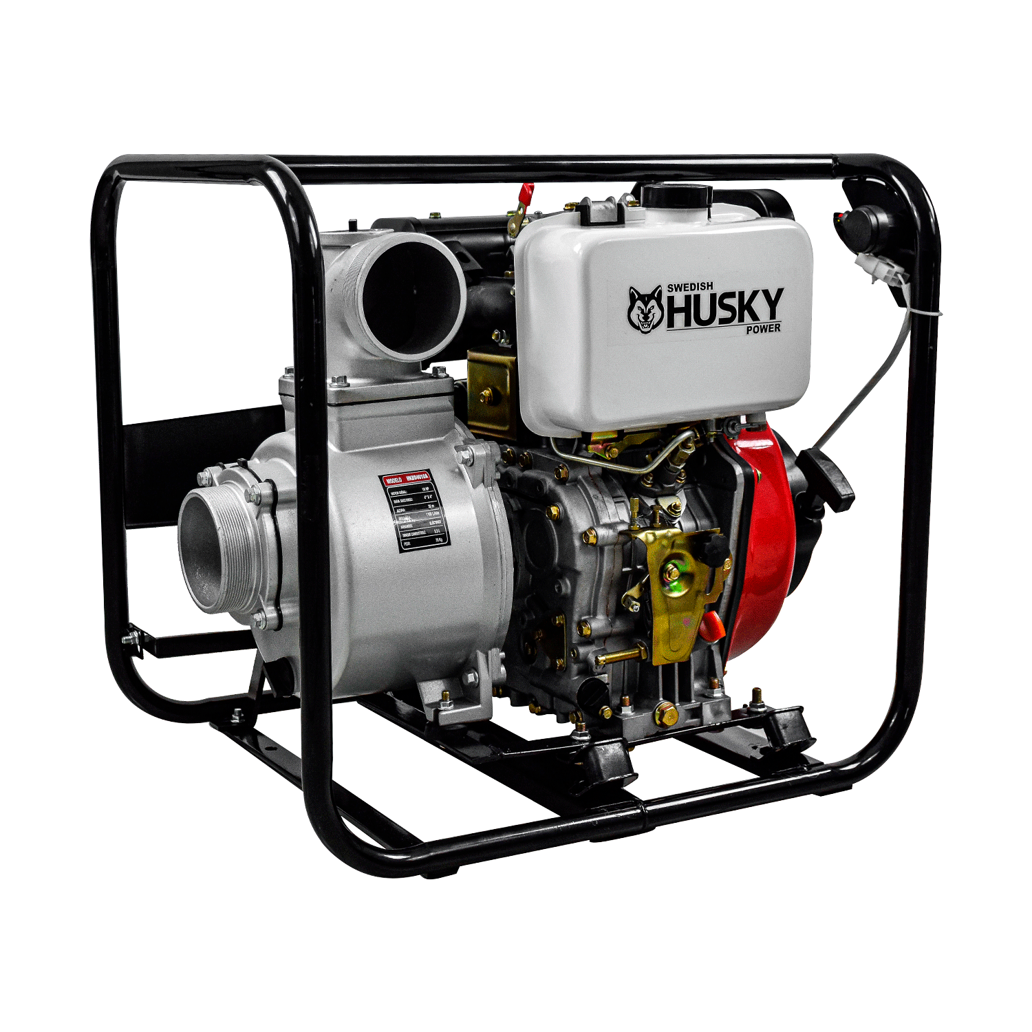 BOMBA DE AGUA AGRÍCOLA AUTOCEBANTE DIÉSEL ALTA PRESIÓN PROFESIONAL SWEDISH HUSKY POWER 10 HP 4X4 ELÉCTRICO 4 TIEMPOS - HKBD4010A