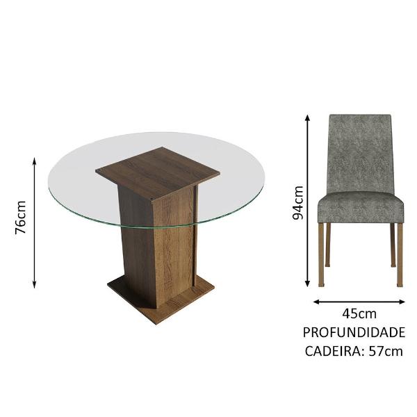 Juego de Comedor con Mesa Redonda y 4 Sillas Madesa Silver