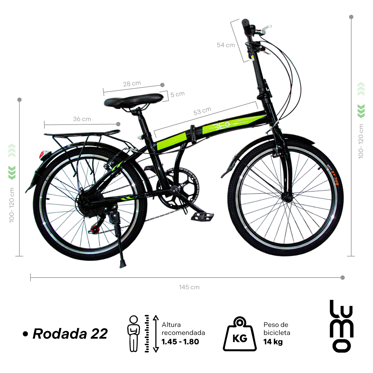 Bicicleta Montaña Plegable Retro Vintage R22 Vbrake