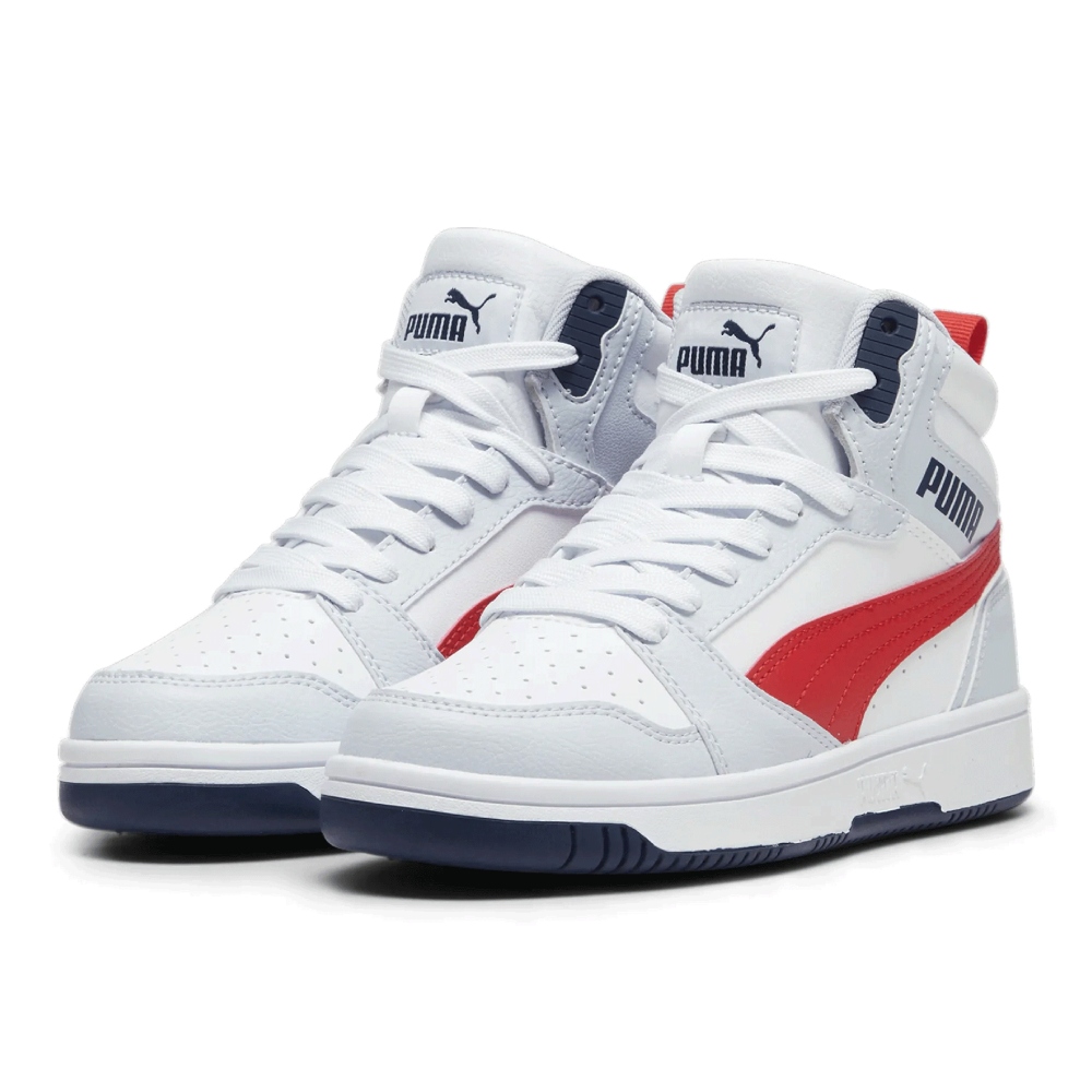 Tenis Puma Rebound  V6 Mid Blanco-Gris Unisex 393831 09
