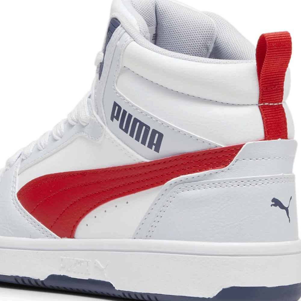 Tenis Puma Rebound  V6 Mid Blanco-Gris Unisex 393831 09