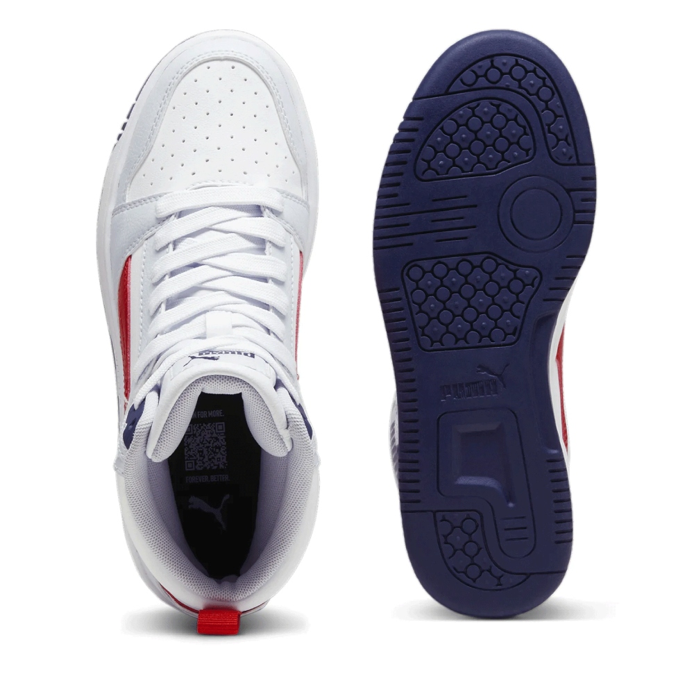Tenis Puma Rebound  V6 Mid Blanco-Gris Unisex 393831 09