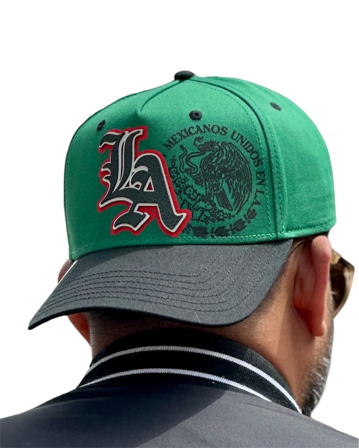 VAGO Style LA MX Gorra Artesanal Verde Visera Curva