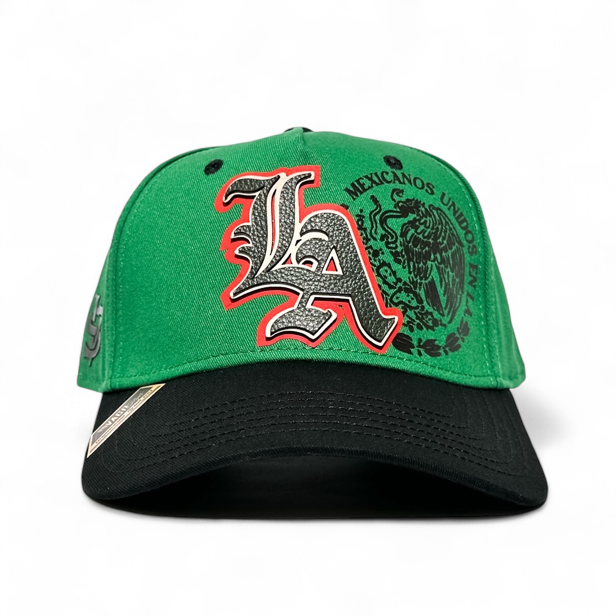 VAGO Style LA MX Gorra Artesanal Verde Visera Curva