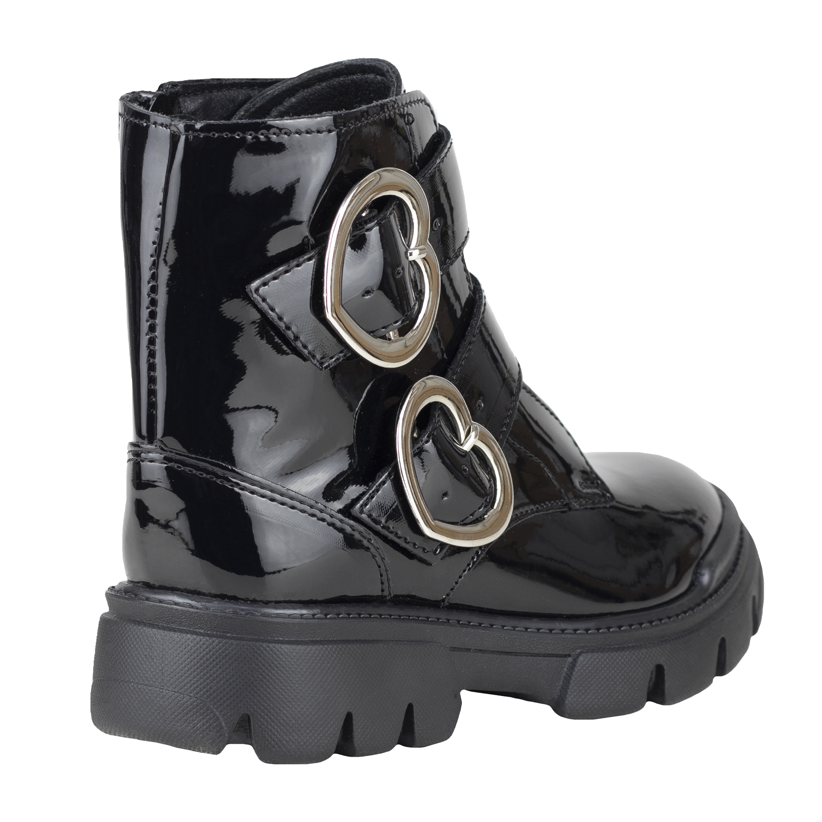 Bota Negra De Charol Urbanas Para Niña Karsten 643051-A Con Plataforma