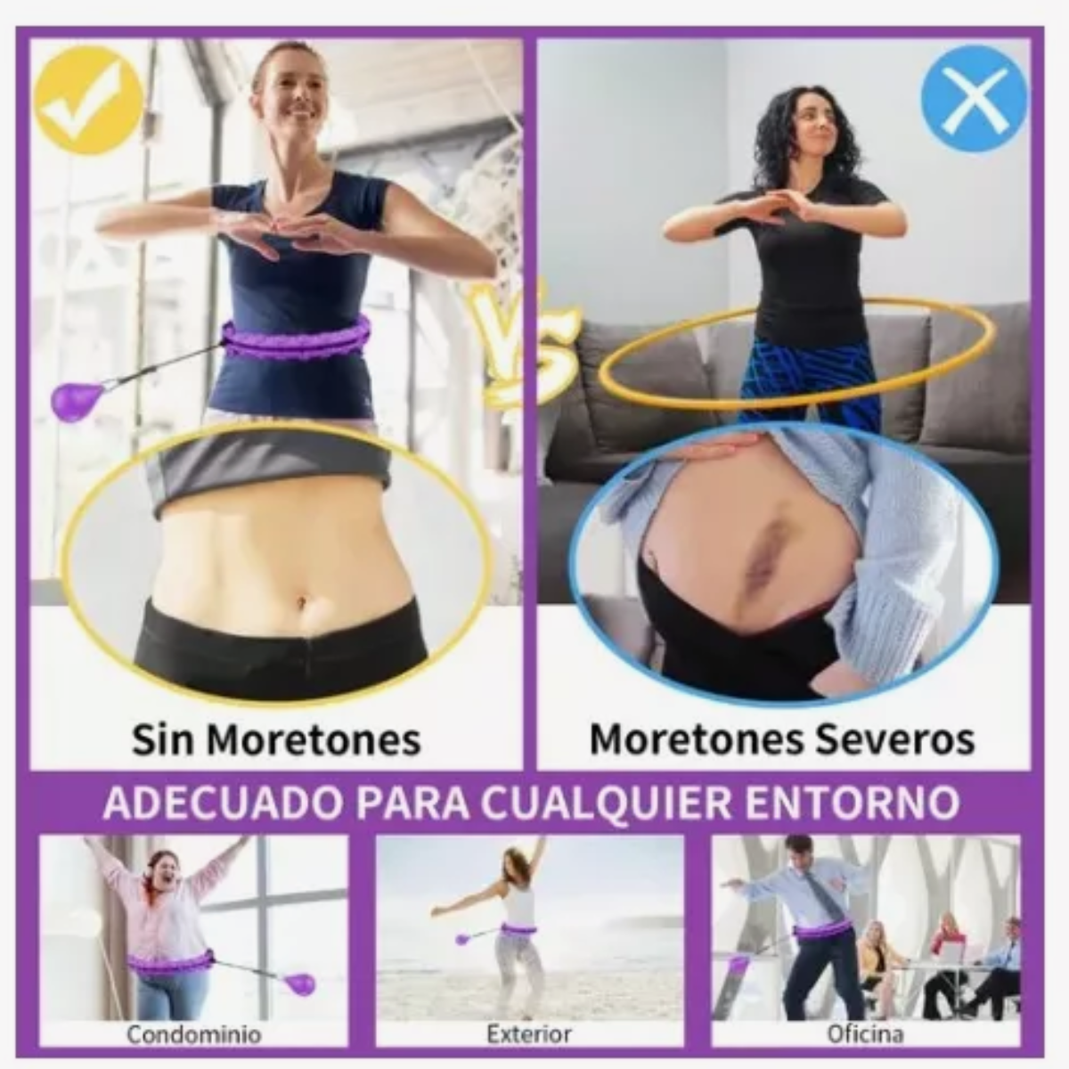 Hula Hoop Fitness Ejercicio Yoga Aros Gimnasia Morado