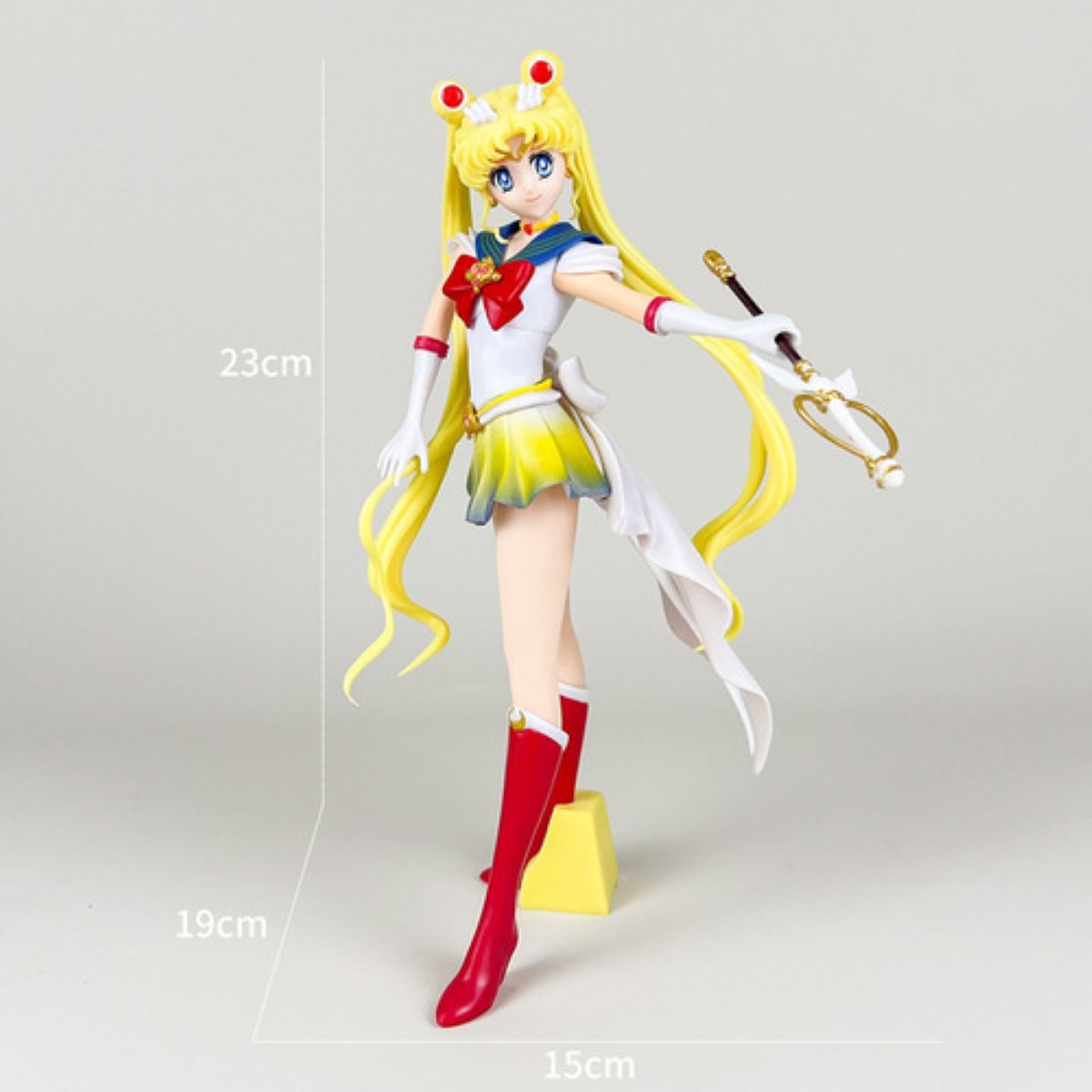 Figura Sailor Moon Serena Tsukino Anime De Coleccion blanco amarillo